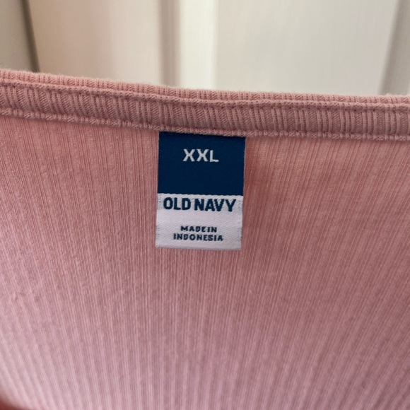 TWO Old Navy square neck long sleeve bodysuits, baby pink or black, XXL - Picture 3 of 6
